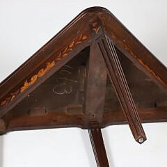 Continental Marquetry Inlaid Corner Card Table, 19th Century