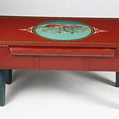 Contemporary “Nantucket Lightship” Painted Decorated Box on Stand