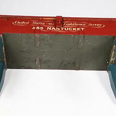 Contemporary “Nantucket Lightship” Painted Decorated Box on Stand