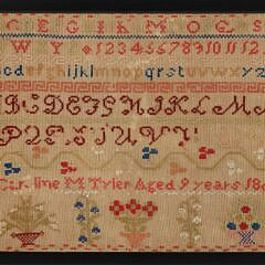 American Sampler Worked By Caroline M. Tyler, circa 1865