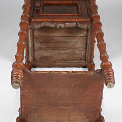 Marble Top Bamboo Side Table with Cabinet Door and Drawer