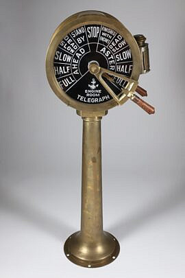 Vintage Brass Engine Room Telegraph