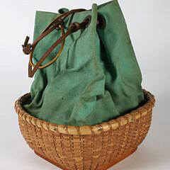 Jose Formoso Reyes and Betty Reyes Square Nantucket Basket with Cloth Liner