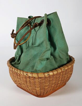 Jose Formoso Reyes and Betty Reyes Square Nantucket Basket with Cloth Liner