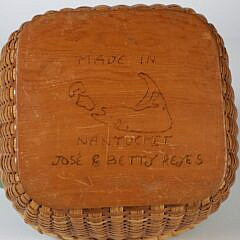 Jose Formoso Reyes and Betty Reyes Square Nantucket Basket with Cloth Liner