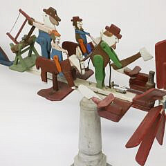 Vintage Four-Action Figure Whirligig in Original Paint