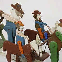 Vintage Folk Art Four-Action Figure Whirligig in Original Paint