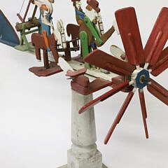 Vintage Folk Art Four-Action Figure Whirligig in Original Paint