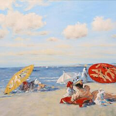 Contemporary Oil on Canvas “Beach Scene”