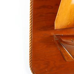 Vintage Carved Two-Masted Yacht Half Hull Plaque, circa 1950