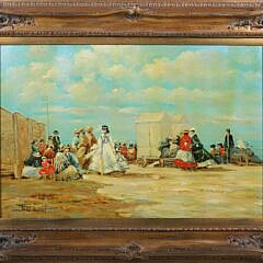 Contemporary Oil on Canvas “Beach Scene”