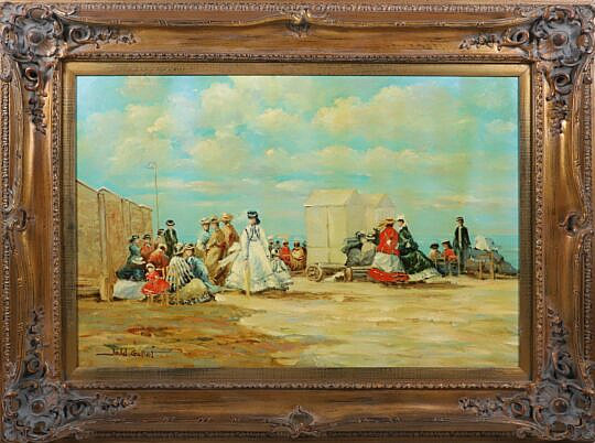 Contemporary Oil on Canvas "Beach Scene"