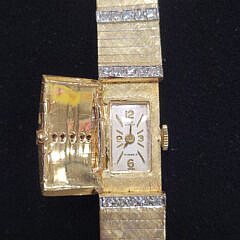 Jean Claud Vintage 14k Gold and Diamond Ladies Wristwatch