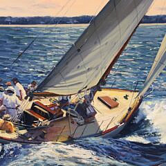 Louis Guarnaccia Oil on Canvas “Gleam Opera House Cup Race”