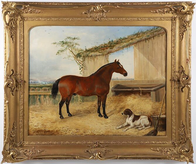 John M. Leod Oil on Canvas Portrait of a Horse, 1863
