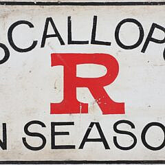 Vintage Scallops “R” In Season Painted Wood Sign