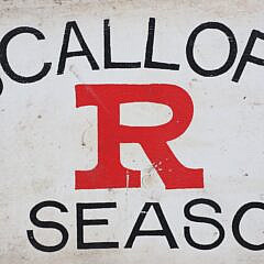 Vintage Scallops “R” In Season Painted Wood Sign