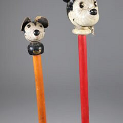 Two Mickey Mouse Walking Sticks