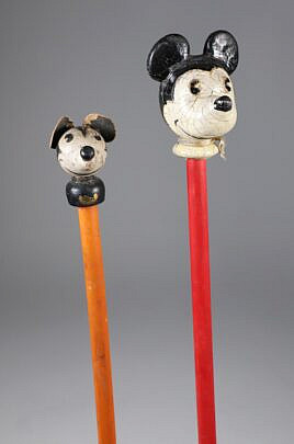 Two Mickey Mouse Walking Sticks