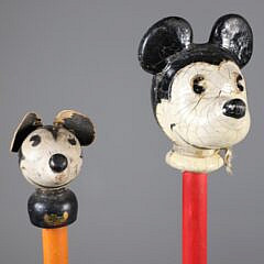 Two Mickey Mouse Walking Sticks