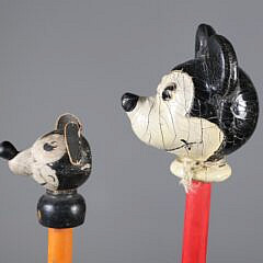 Two Mickey Mouse Walking Sticks