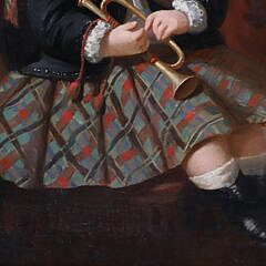 Oil on Canvas “Portrait of a Scottish Child with Trumpet”, 19th Century