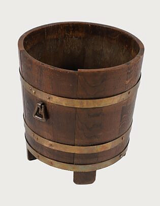 Vintage Brass Strapped Bucket