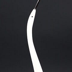 Ronald Apangalook Yupik Walrus Tusk Carving of a Cormorant with Baleen Beak and Eyes