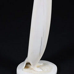 Ronald Apangalook Yupik Walrus Tusk Carving of a Cormorant with Baleen Beak and Eyes