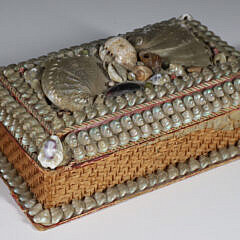 Victorian Shell Encrusted Lift Top Box