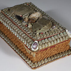 Victorian Shell Encrusted Lift Top Box