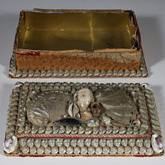 Victorian Shell Encrusted Lift Top Box