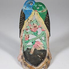 Antique “Love Birds” Painted Cast Iron Door Stop