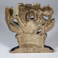Antique Painted Cast Iron Tulip Flower Basket Doorstop