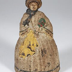 Antique Painted Cast Iron Figure of a Lady Doorstop