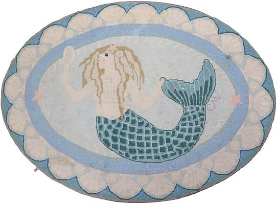 Claire Murray Oval Mermaid Hooked Rug