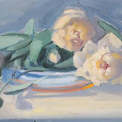 Gail Sharretts Oil on Canvas “Peonies” circa 1990