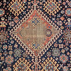 Antique Hand Knotted Tribal Kazak Carpet