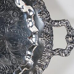 English Silver Plated Grape and Leaf Pattern Serving Tray