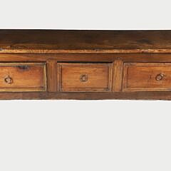 Antique English Elm Three Drawer Server, 19th Century