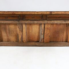 Antique English Elm Three Drawer Server, 19th Century