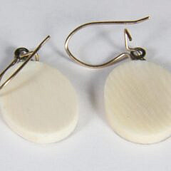 Pair of Scrimshawed Clipper Ship Dangle Earrings