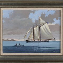 Ben Neill Oil on Panel “Easing Into Port”