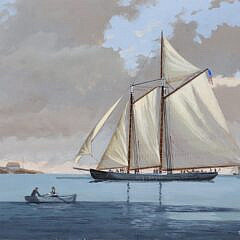 Ben Neill Oil on Panel “Easing Into Port”