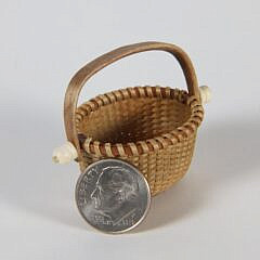 Dr. Jack Rosenfeld Miniature Oval Nantucket Swing Handle Basket