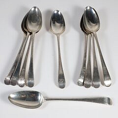Set of 12 George III Sterling Silver Tablespoons, London 1770