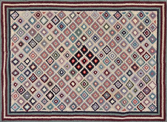 Cube Hooked Rug