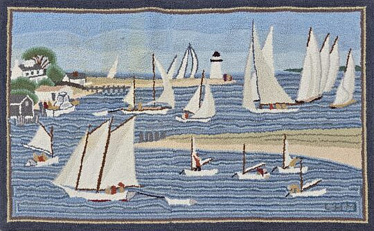"Regatta" Hooked Rug