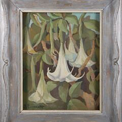 Vintage Oil on Board "Lilies" circa 1931