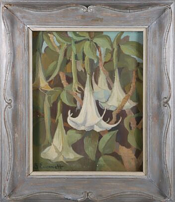 Vintage Oil on Board "Lilies" circa 1931
